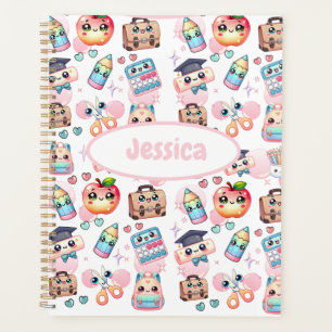 Cute Anime Kids School Pink Planner
