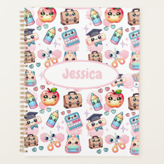 Cute Anime Kids School Pink Planner