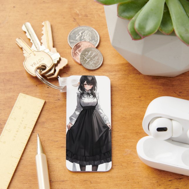 Cute Anime Maid Key Ring (Desk)