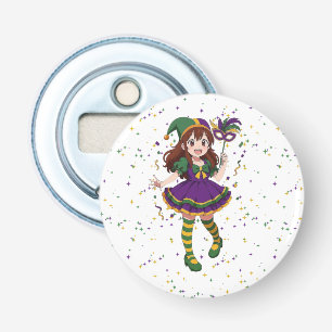 Cute anime Mari Gras girl Bottle Opener