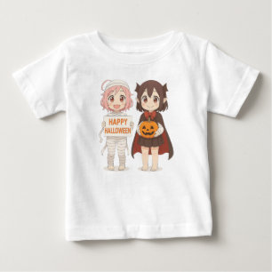 Cute anime mummy & vampire girls baby T-Shirt