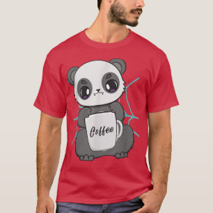 Cute Anime Panda And Kawaii Bear Drinking Coffee M T-Shirt
