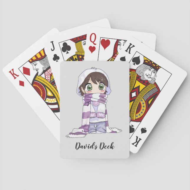 Cute Anime Personalised Playing Cards (Back)