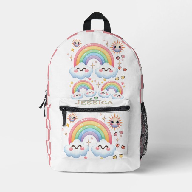 Cute Anime Rainbow Clouds Print Cut Sew Bag (Front)