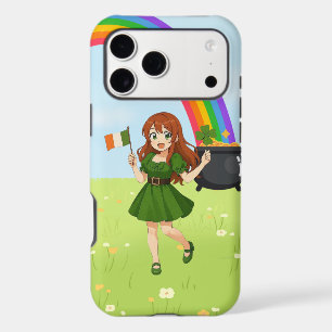 Cute anime redhead Saint Patrick's Day