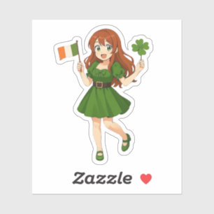 Cute anime redhead Saint Patrick's Day 