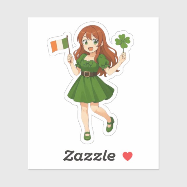 Cute anime redhead Saint Patrick's Day  (Sheet)