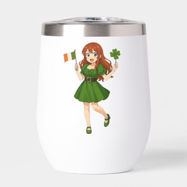 Cute anime redhead Saint Patrick's Day  (Front)