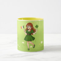 Cute anime redhead Saint Patrick's Day