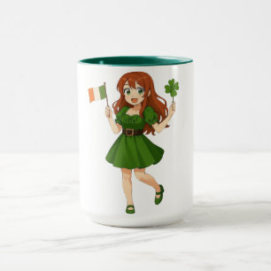 Cute anime redhead Saint Patrick's Day   Mug