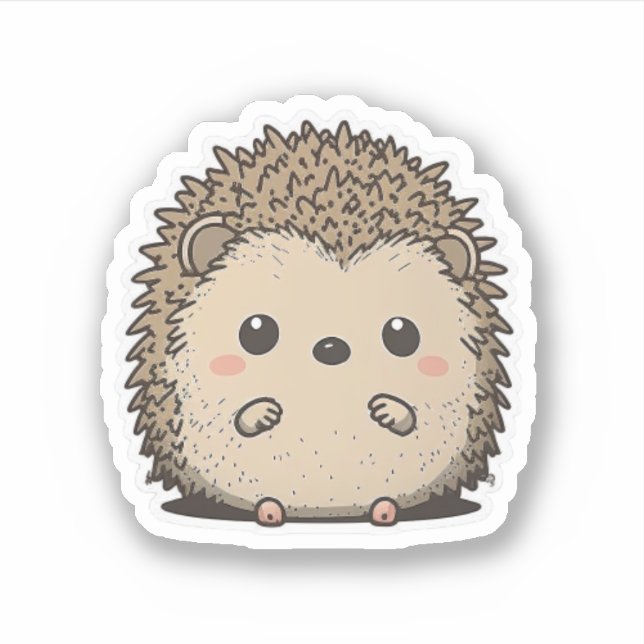 Cute Anime style Hedgehog Sticker (Front)
