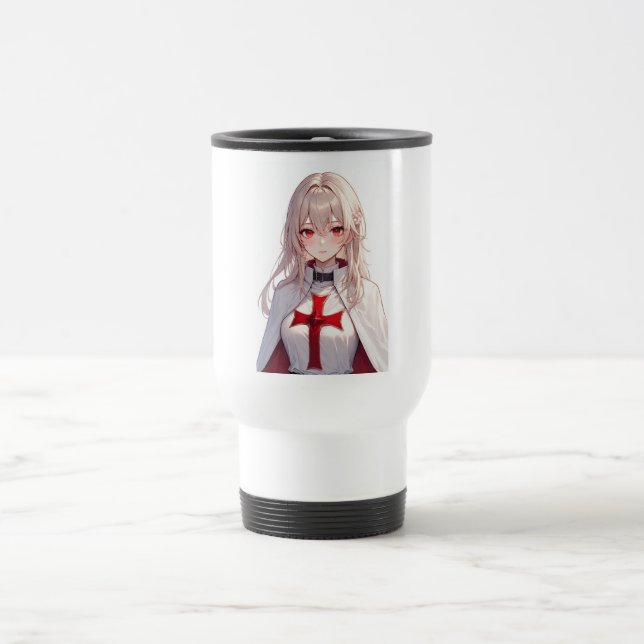 Cute Anime Templar Knight Travel Mug (Center)