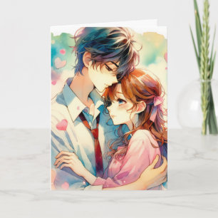 Cute Anime Themed Personalised Valentine's Day Card