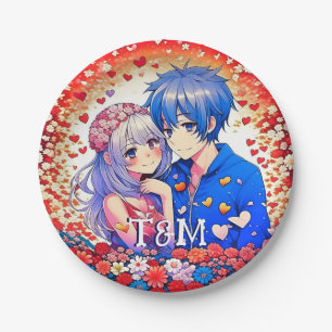 Cute Anime Themed Wedding  Paper Plate