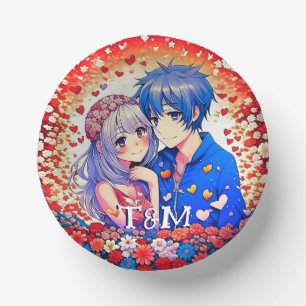 Cute Anime Themed Wedding  Paper Plate
