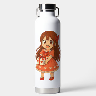 Cute anime Valentine's girl Hoodie Water Bottle