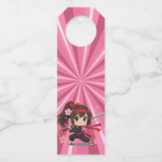 Cute anime warrior blossom girl bottle tag