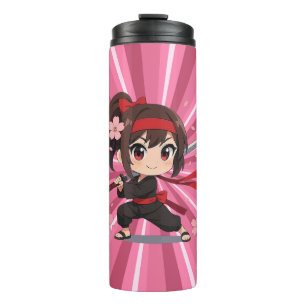 Cute anime warrior blossom girl thermal tumbler