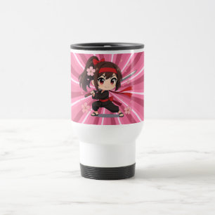 Cute anime warrior blossom girl travel mug