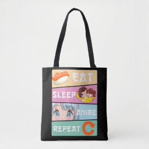 Cute Anime watching Girl Japan Comic Manga Anime Tote Bag
