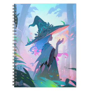 Cute Anime Witch Girl Fantasy Art Notebook