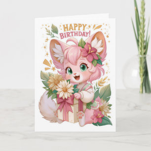 Cute Animee Birthday Card