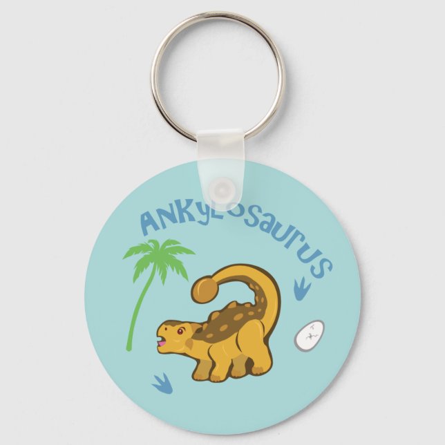 Cute Ankylosaurus Key Ring (Front)