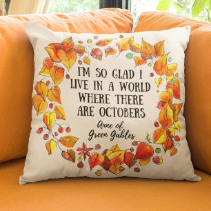 Cute Anne of Green Gables Quote Colourful Dorm Cushion