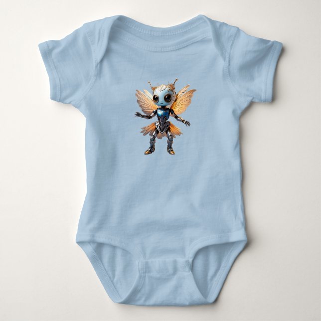 Cute Ant Girl Dancing Robot Pixie Baby Bodysuit (Front)