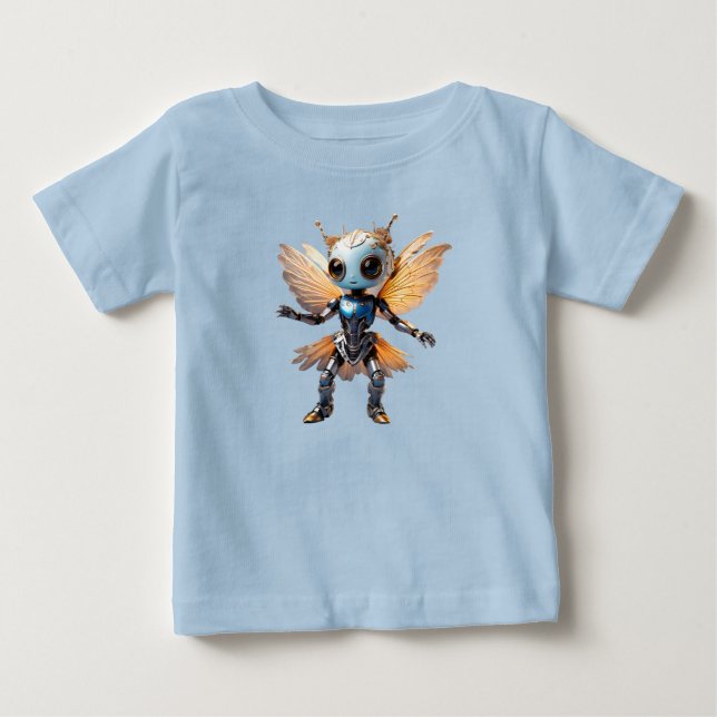 Cute Ant Girl Dancing Robot Pixie Baby T-Shirt (Front)