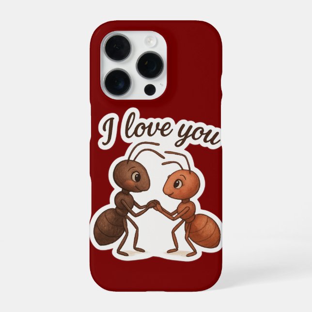 Cute Ant Love Sticker – Romantic Transparent Desig iPhone Case (Back)