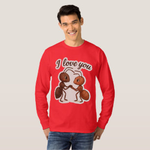 Cute Ant Love Sticker – Romantic Transparent Desig T-Shirt