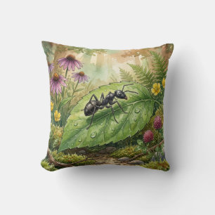 Cute Ant on a Leaf Tiny Insects  Cushion