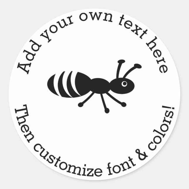 Cute Ant or Termite Funny Pest Control Classic Round Sticker (Front)