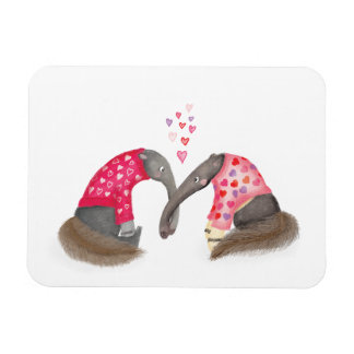 Cute anteaters in love magnet