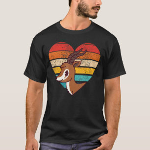 Cute Antelopes Retro Heart Shape Vintage T-Shirt