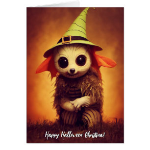 Cute Anthropomorphic Critter Animal Halloween Card