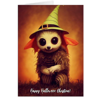Cute Anthropomorphic Critter Animal Halloween Card