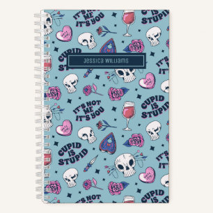 Cute Anti Valentine's Day Doodle Pattern Notebook