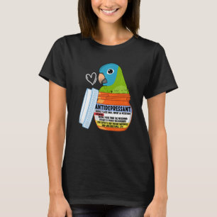 Cute Antidepressant Parrot I Blue-crowned Conure P T-Shirt