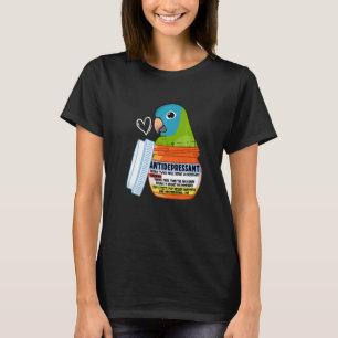 Cute Antidepressant Parrot I Blue-crowned Conure P T-Shirt