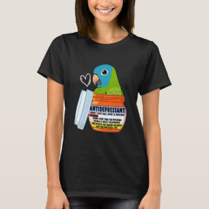 Cute Antidepressant Parrot I Blue-crowned Conure T-Shirt