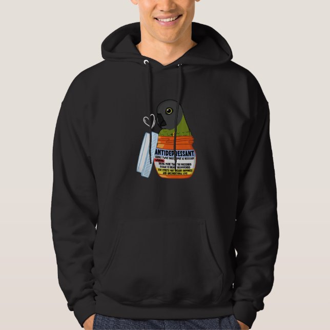 Cute Antidepressant Parrot I Senegal Parrot Premiu Hoodie (Front)