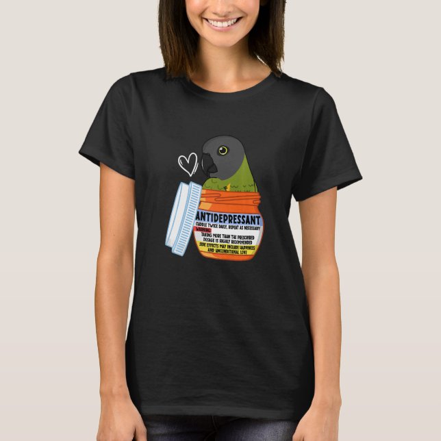 Cute Antidepressant Parrot I Senegal Parrot Premiu T-Shirt (Front)
