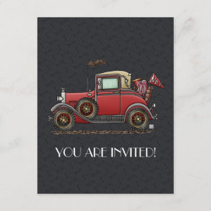 Cute Antique Car Invitation