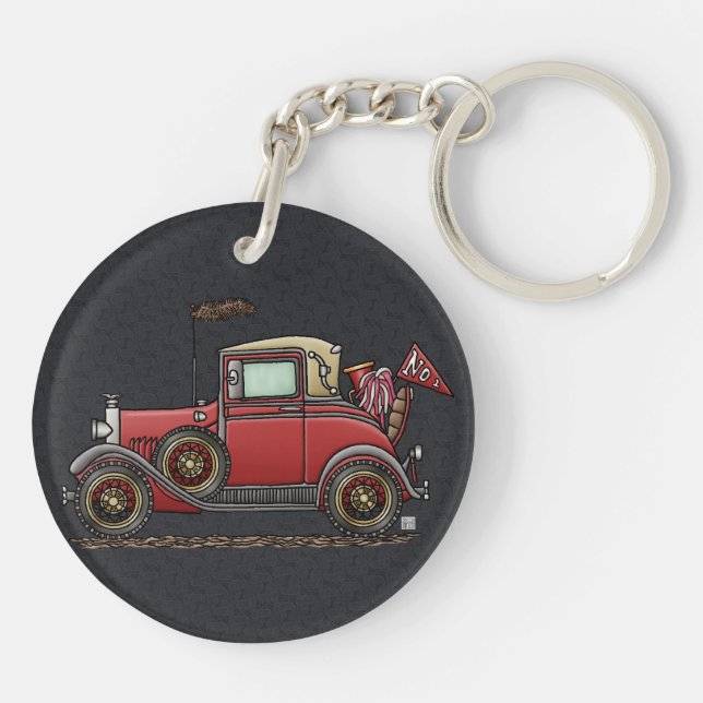 Cute Antique Car Key Ring (Back)