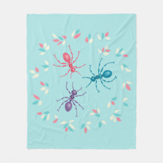 Cute Ants In Pastel Tones Vector Art Fleece Blanket