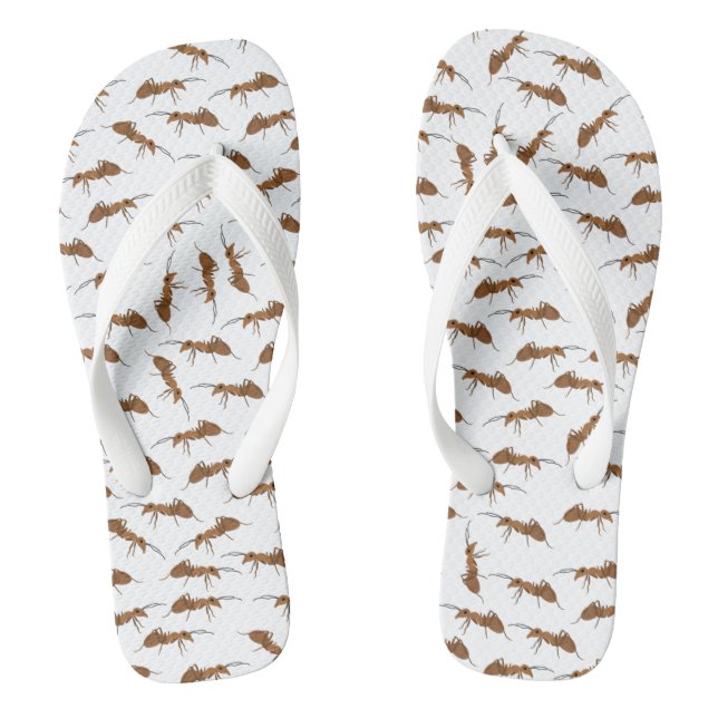 Cute Ants Pattern Flip Flops (Footbed)