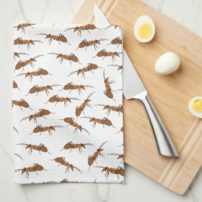 Cute Ants Pattern Tea Towel (Quarter Fold)