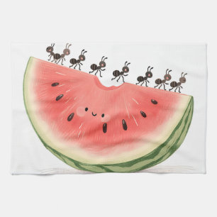 Cute Ants Watermelon Slice Tea Towel